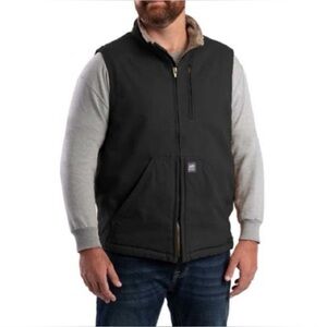 NWT Men's Berne Black Vest with Sherpa lining, Size Large, Workwear, Outdoor